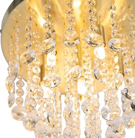 Smart plafondlamp goud met glas incl. 6 Wifi G9 - Medusa