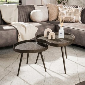 Salontafelset Met Bronslook Niervorm - 80 X 60cm.