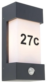 Buiten wandlamp donkergrijs IP44 bewegingssensor - Tide