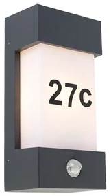 Buiten wandlamp met bewegingsmelder antraciet IP44 bewegingssensor - Tide Modern E27 IP44 Buitenverlichting