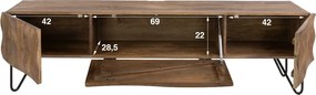 TV-meubel Mangohout Met Golvend Front - 160x35x45cm.
