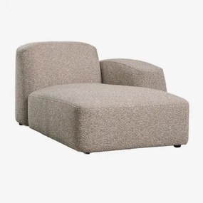 Rechter Chaise Longue Module Voor Bastian Modulaire Bank Bouclé Mokkabruin - Sklum