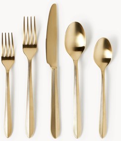 Geborstelde roestvrijstalen bestekset Thibaud, in verschillende maten