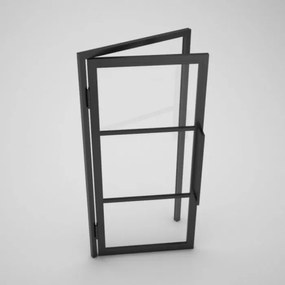 Zwarte Stalen Binnendeur + Magneetsluiting - Helder Glas - Incl. Kozijn
