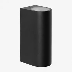 Wandlamp Voor Buiten In Aluminium Met 2 Lichtpunten Pevot Design Zwart & ↑20 Cm - Sklum