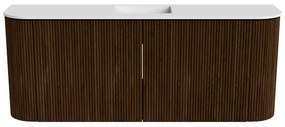 Mondiaz Joya 105cm toiletmeubel ronding links/rechts walnut met wastafel faye midden zonder kraangat talc