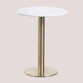 Cosmopolitan Ronde Marmeren Bartafel Wit Marmer & Ø60 Cm & Champagne Goud - Sklum