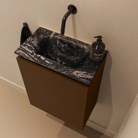 Mondiaz Ture DLux toiletmeubel 40cm rust met wastafel lava midden zonder kraangat