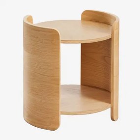 Adelis Nachtkastje Ø45 Cm Van Hout Eikenhout - Sklum
