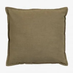 Vierkante Kussen 45x45 Cm In Katoen Elezar Leger Groen – Koel - Sklum