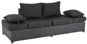 Lesli Living  Loungebank - Roma - Zwart - Wicker - Lesli Living