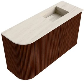 Mondiaz Joya DLux 70cm toiletmeubel ronding links ruby met wastafel faye rechts zonder kraangat meli