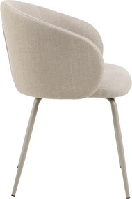 CLARA Beige (Basel 24 stof)/beige poten - MODERNE GESTOFFEERDE KUIPSTOEL VOOR WOONKAMER/EETKAMER/KANTOOR LOFT