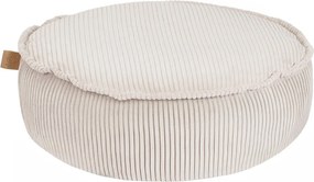 Ronde Kinderpoef Aesthetic Rib - Ecru