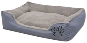 vidaXL Hondenbed met gewatteerd kussen maat S grijs