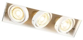 Inbouwspot wit draai- en kantelbaar trimless 3-lichts - Oneon Design, Modern GU10 Binnenverlichting Lamp
