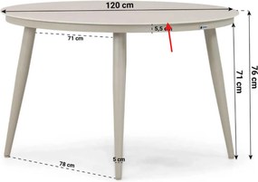 Tuinset Ronde Tuintafel 4 personen 120 cm Aluminium/Rope Taupe  Coco Custa/Vienna