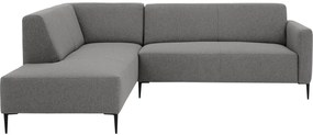 Goossens Zitmeubel Key West grijs, stof, 2,5-zits, modern design met ligelement links