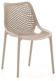 Dining tuinstoel | Forza  Ripi | Kunststof | Taupe | Stapelbaar | Kees Smit Tuinmeubelen