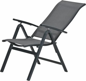 Garden Impressions Siena tuinstoel verstelbaar donker grijs - 2 stuks