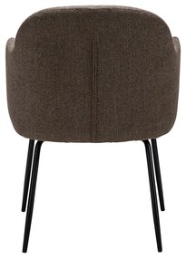 Dan-Form Bae Luxe Eetkamerstoel Met Armleuningen Zwart Boucle