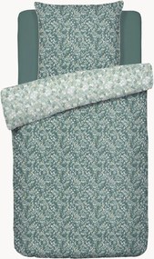 Katoensatijnen dekbedovertrekset Feuillage Fleuri