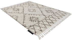 Tapijt BERBER FEZ G0535 crème / bruinrand ,  Barber , marokkaanse shaggy