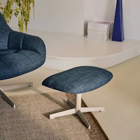 Kave Home Jaspe Fauteuil Voetenbankje Blauw