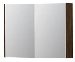 INK SPK1 Spiegelkast - 80x14x60cm - 2 deuren - dubbelzijdige Spiegel - schakelaar en stopcontact - MFC Koper eiken 1110567