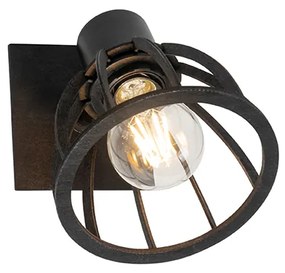 Industriële wandlamp zwart draai- en kantelbaar - Fotu Industriele / Industrie / Industrial E27 rond Binnenverlichting Lamp