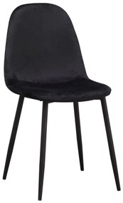 Set 4 Stoelen Teok Zwart Fluweel