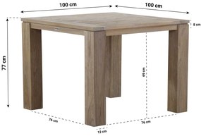 Tuinset 4 personen 100 cm Kunststof Grijs Hartman Sophie