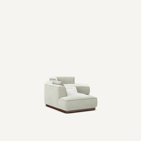 XL hoekbank rechts met voetensteun in stonewashed fluweel, JACOPO