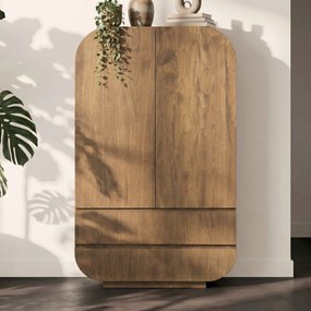 Grote Kast Hout Met Ronde Hoeken - 110x40x180cm.