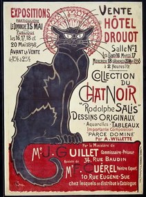 Steinlen, Theophile Alexandre - Kunstreproductie Chat Noir (Black Cat), (30 x 40 cm)