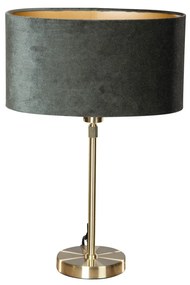 Tafellamp goud met ovale velours kap groen 35cm - Parte Modern, Klassiek / Antiek E27 Binnenverlichting Lamp