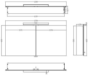 Mueller Basic aluminium spiegelkast 120 met LED verlichting