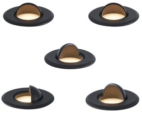 Buitenlamp Set van 5 Moderne grondspots zwart incl. LED IP67 - Linsey Modern Buitenverlichting