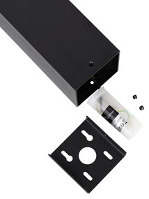 Staande buitenlamp zwart met smoke kap 30 cm - Denmark