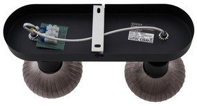 Afgeronde plafondspot zwart met smoke glas 2-lichts - Teddy