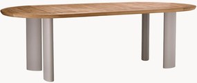 Ovale tuintafel Mogador met teakhouten tafelblad, 247 x 110 cm