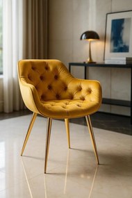 Zandel Gouden Fluwelen Stoel