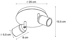 Moderne badkamer Spot / Opbouwspot / Plafondspot wit 2-lichts IP44 - Ducha Modern GU10 IP44 rond Lamp
