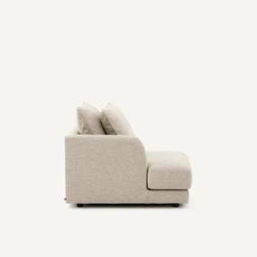 Halve bank links, modulair, met textuur van viscose en linnen, TIBERIO