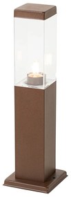 Moderne buitenlamp paal roestbruin 45 cm - Malios