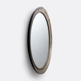 Ronde spiegel in massief mangohoutØ100 cm, Afsan