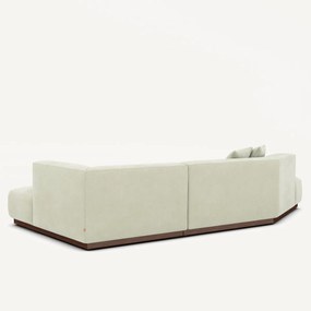 Rechte open hoekbank in stonewashed fluweel, JACOPO