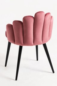 Set 4 Hand Fluwelen Stoelen Zwarte Poten