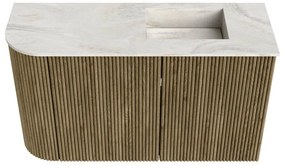 Mondiaz Joya DLux 70cm toiletmeubel ronding links dusk met wastafel faye rechts 1 kraangat ostra