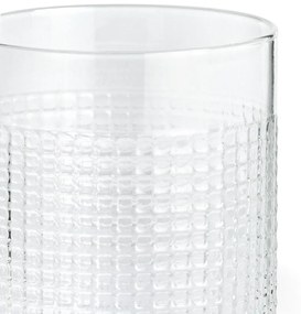 Set van 6 rechte glazen in glas met reliëf, Weffle